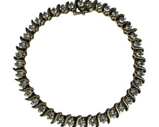 14kt Yellow Gold Diamond Tennis Bracelet