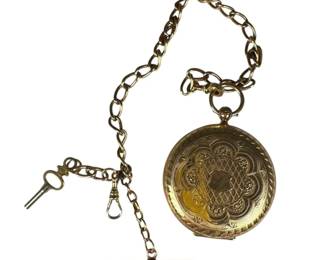9kt Yellow Gold Engraved Pocket Watch