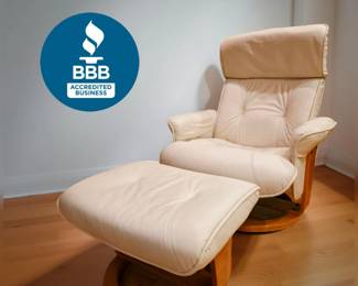 Danish Leather Recliner & Footrest bid #57