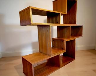 3-pc Teak Vineer Room Divider/Wall System bid #64