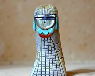 Antlers Carving with Coral and Turquois