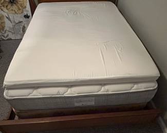 Wood Bed Frame w/ Mattress and Boxspring