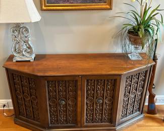 MCM Carved Wood Sideboard