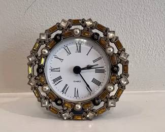 Jeweled Quartz Desk Clock