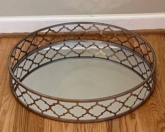 Metal Centerpiece with Mirrored Bottom