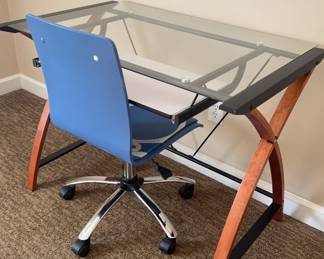 Glass Computer Desk and Chair