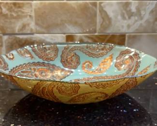 Turkish Painted Glass Bowl