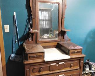 Antique Dresser w/mirror & marble