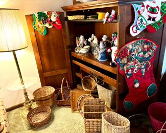Baskets and Christmas decor 