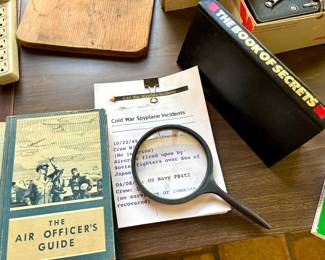 Government books and vintage artifacts 