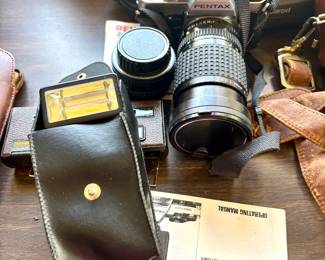 Pentax camera with additional flash 