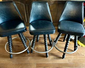 1970’s vintage leather barstools 