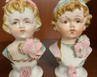 Victorian Busts Man Woman salt and pepper shakers