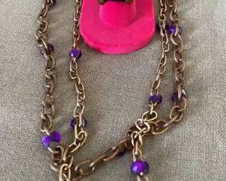 Purple Collection Ring Necklace 