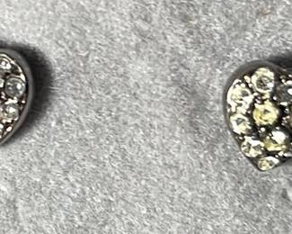 Earrings Diamond Like Heart Shaped Pierced