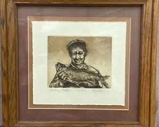 Etching By Jon Brittain Todays Catch