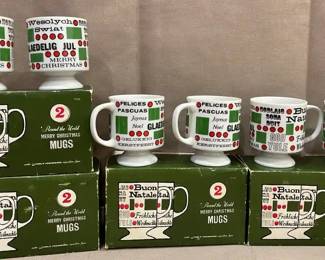 Vintage Christmas Cups In Multiple Languages 