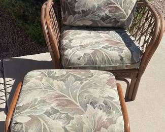 Rattan Chair And Ottoman 