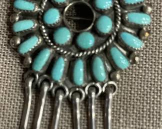 silver and turquoise like pin 