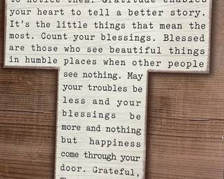 Wooden Cross Blessed Sign