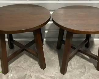 2 Wooden End Tables Solid Wood