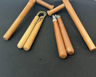 Martial Arts Training Wooden Tonfas Wooden Nunchakus