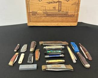 Pocketknife Mystery Lot 2 In A Vtg. George Dickel Box
