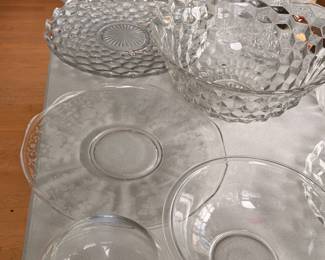 Various glass serving and decor ware