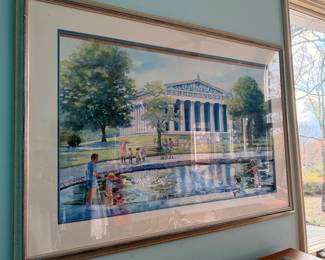 Historic painting of the famous Nashville Parthenon