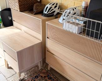 New/never been used modern bedroom set and vintage ornate rug