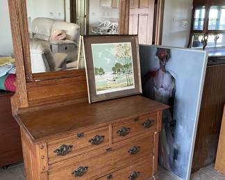 craftsman style oak dresser with mirror, oh la la