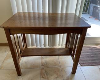 oak desk-ish thing? TV table?