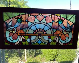 beautiful stained glass, about 28" x 12"