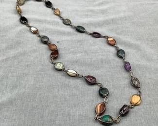 Sterling Silver Wire Cage Semi-precious stone necklace