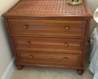Wicker and wood dresser