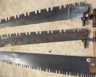 3 Vintage Logging Saws