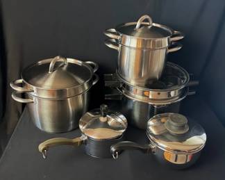 Farberware and IKEA Stainless Steel Pots , Pans and Steamers Various Sizes