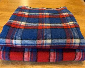 2 Wool Plaid Camp Blankets 60 x 68”