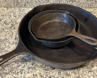 CAST IRON SKILLETS! No. 10 / 11 3/4” Skillet MADE IN USA * No. 3 6 1/4” * No. 4 7 1/4” Skillet