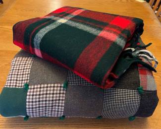 Handmade Wool Material Quilt * 62 x 68” Wool Throw 51 x 64”