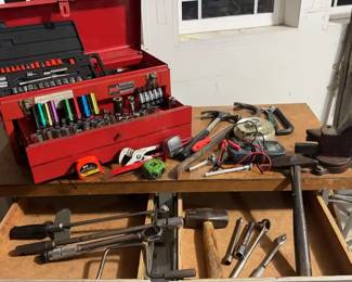 Socket Sets * Vintage Columbia Vise * Torque Wrench * Metal Tool Box & More !
