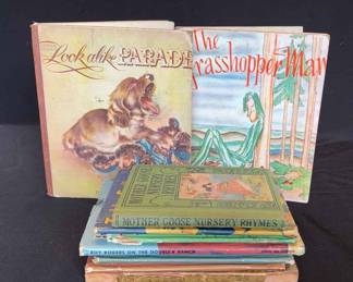 10 Vintage Hardcover Children’s Books , Mother Goose , Roy Roger’s on the Double-R Ranch and more