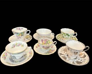 6 Vintage Teacups/Saucers * Royal Albert * Occupied Japan * Pagoda