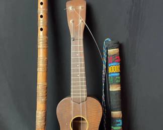 Handmade Long Flutes , Wood Ukulele , M. Hohner Blues Harp
