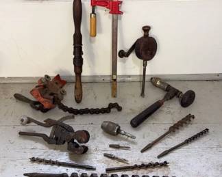 Vintage Tools * Pipe Cutter/Reamer; No.411 Hand Crank Engine Valve Lapper/Grinder