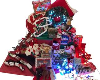 Vintage Christmas Lights; Santa Slide & SantaLand Train Set! * 2~Cloisonné Ornaments