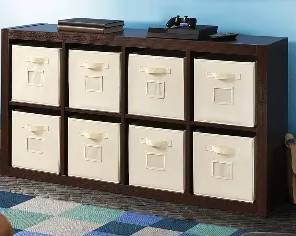 Bayside Furnishings Room Divider Shelves W/ 5 Storage Bins #1