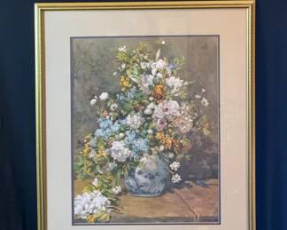 Custom Framed Large 32” x 27” Renoir ‘ Spring Bouquet ‘ Print