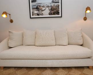 HomeNature Curved Arm Linen Sofa