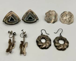 (4) Sterling Silver Jewelry Earring Pairs
